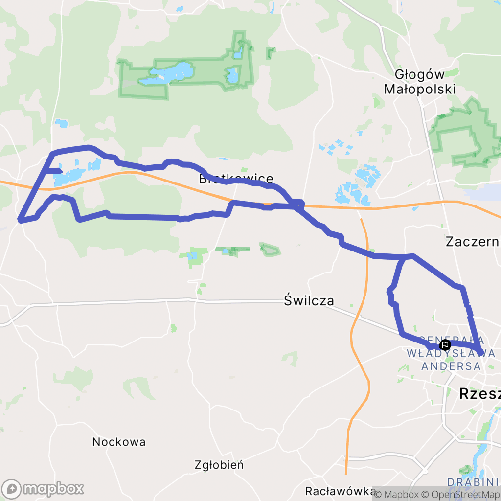 Rzeszów: mapa trasy - Poland