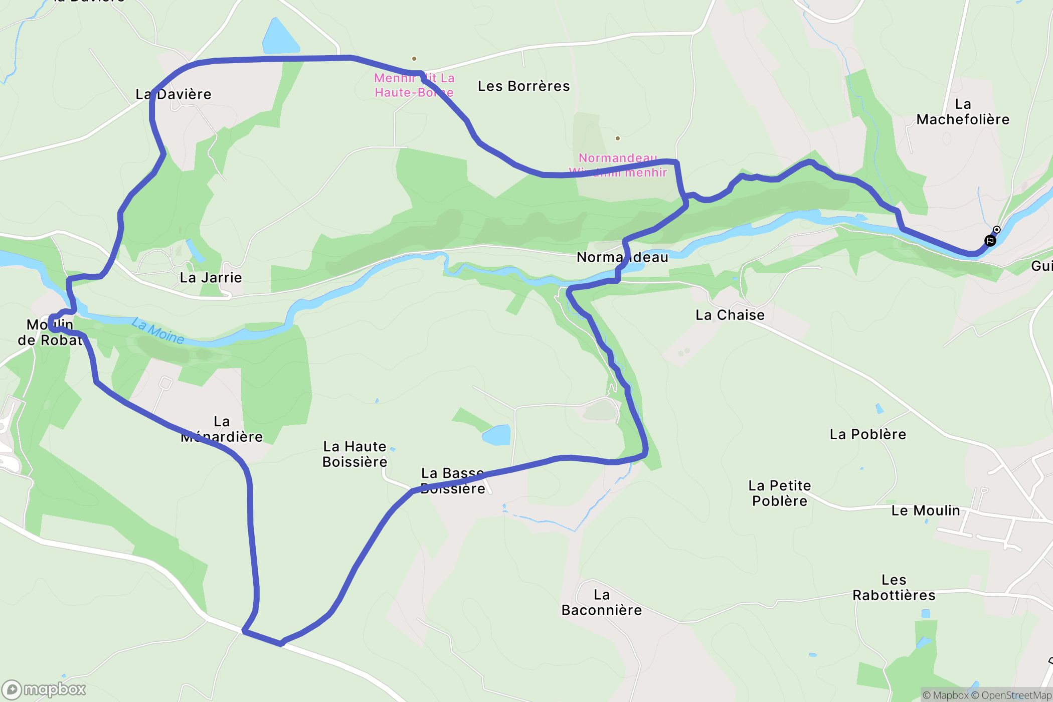 Sèvremoine : carte du parcours de randonnée - France