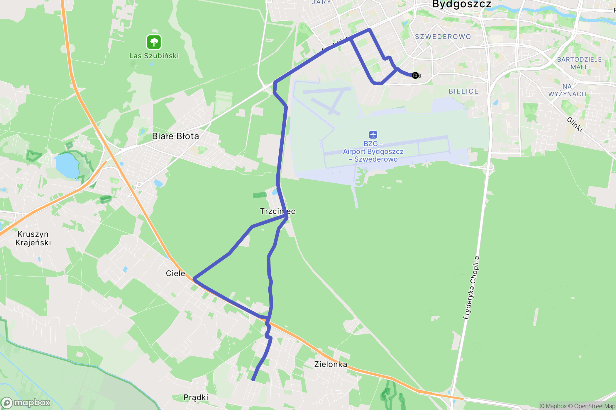 Bydgoszcz: mapa trasy - Poland