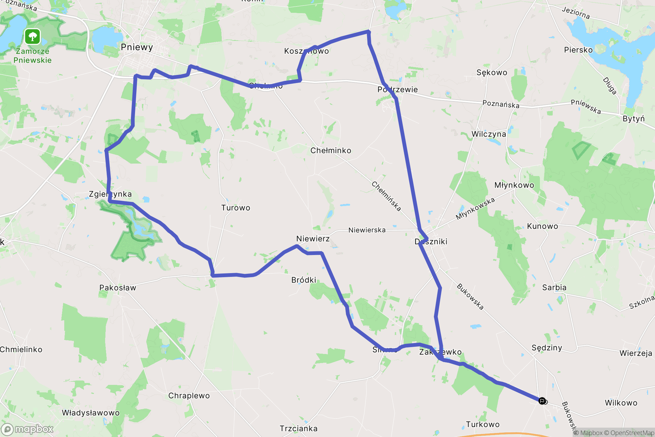 Sędzinko: mapa trasy - Poland