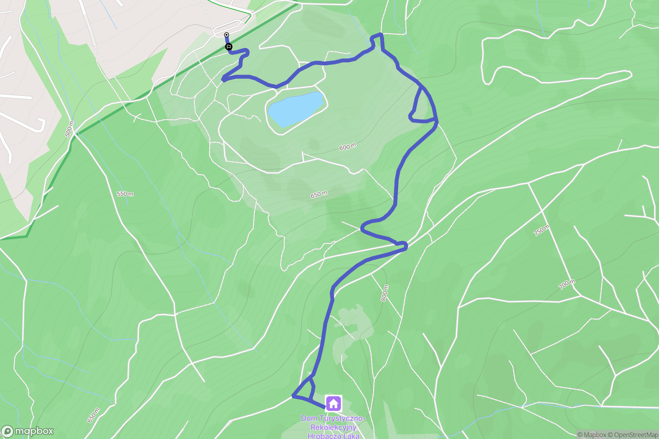 Kozy: mapa trasy - Poland