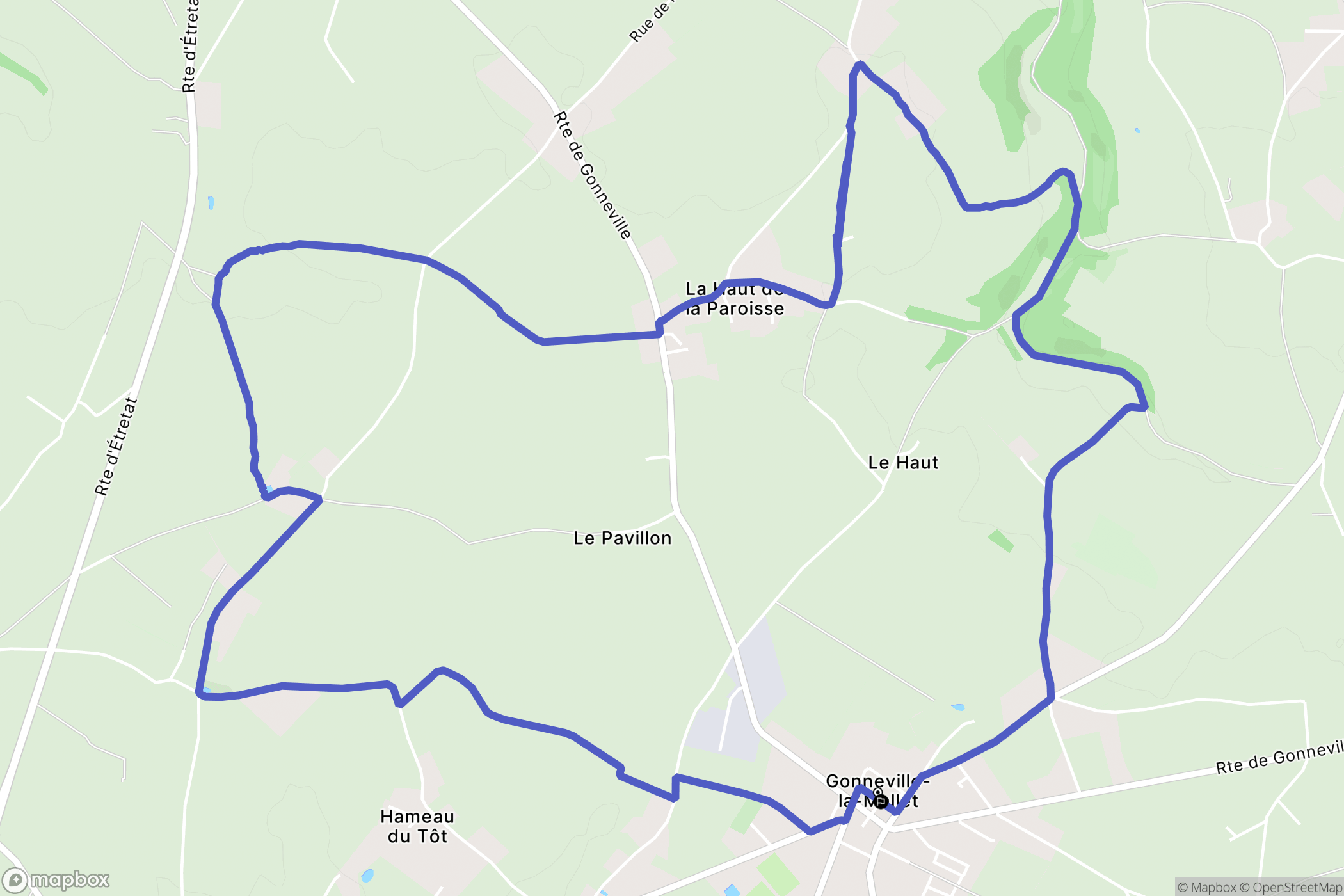Gonneville-la-Mallet : carte du parcours de randonnée - France