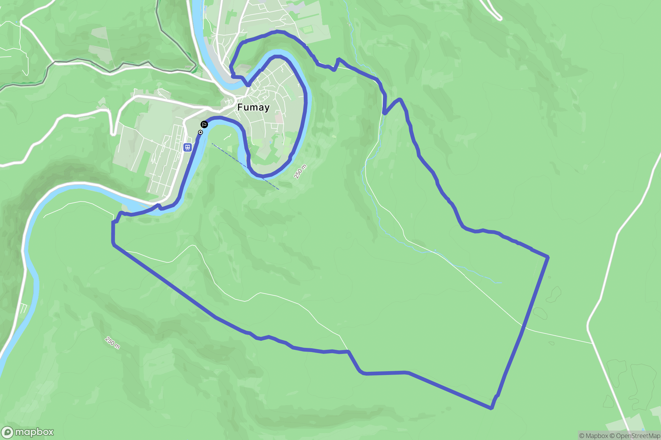 Fumay : carte du parcours de randonnée - France