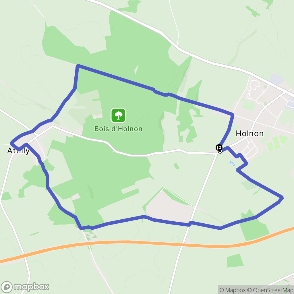 Holnon : carte du parcours de randonnée - France