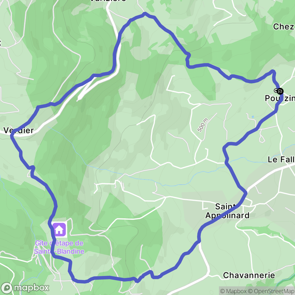 Saint-Appolinard : carte du parcours de randonnée - France