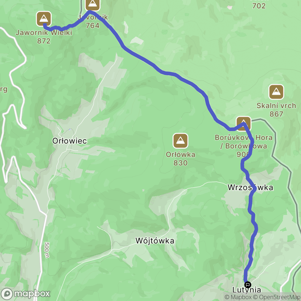Lutynia: mapa trasy - Poland