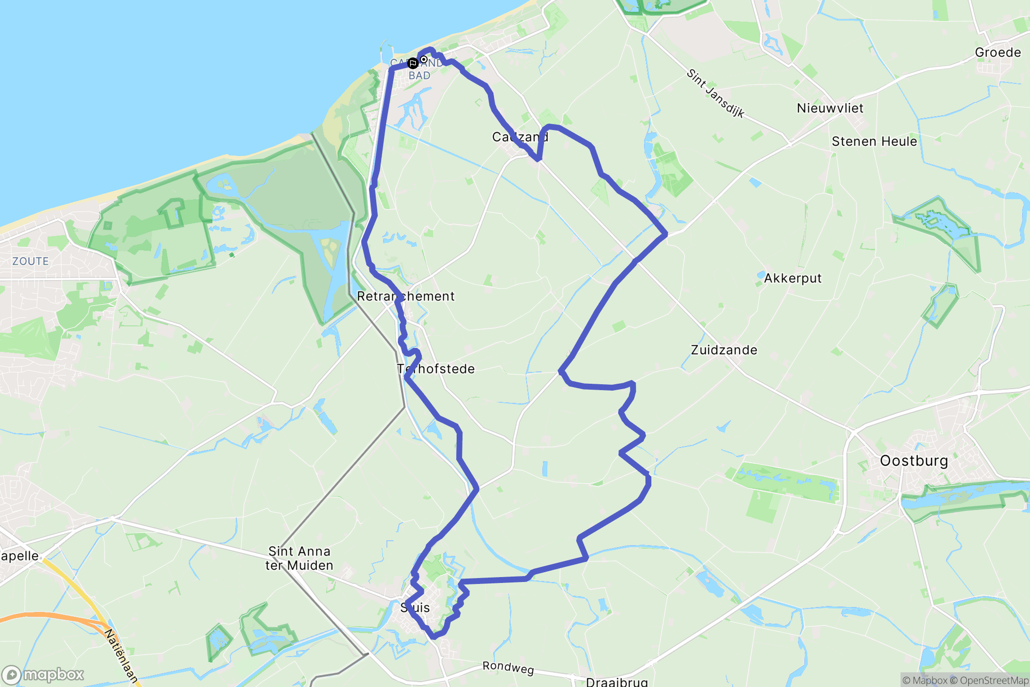 Cadzand: routekaart voor buitenactiviteiten - Netherlands