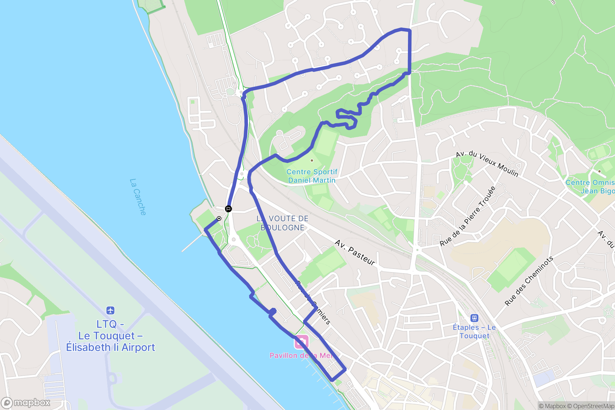 Étaples : carte du parcours de randonnée - France