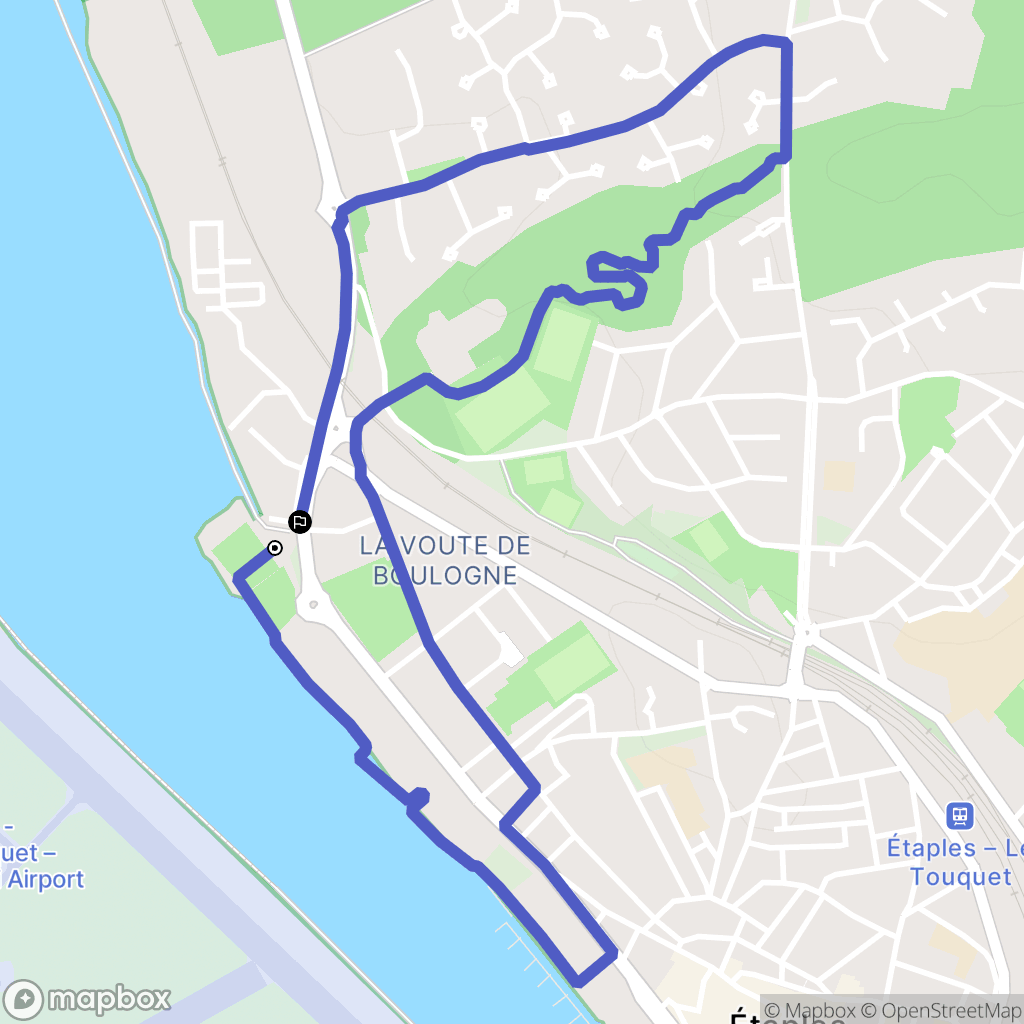 Étaples : carte du parcours de randonnée - France