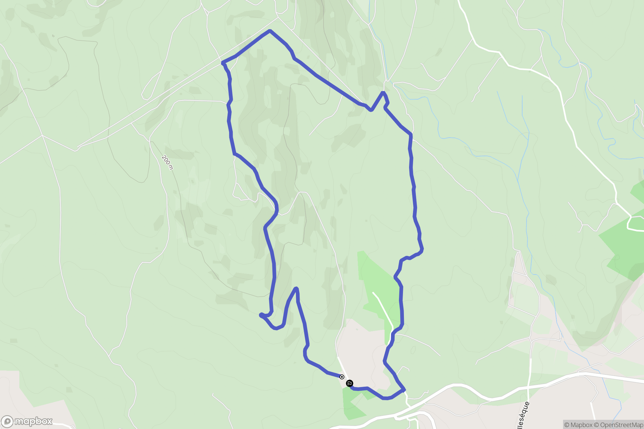 Poussan : carte du parcours de randonnée - France