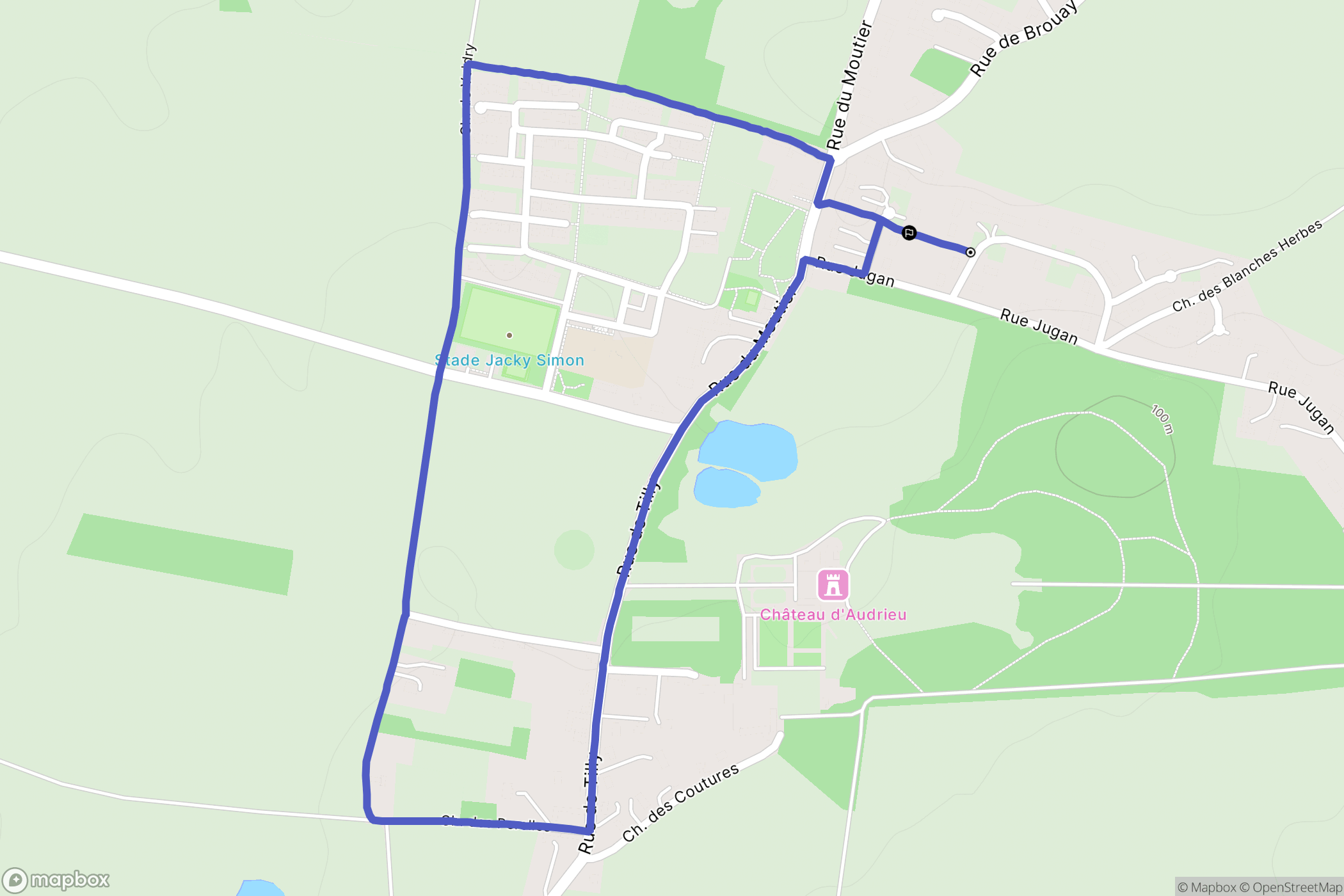 Audrieu : carte du parcours de randonnée - France