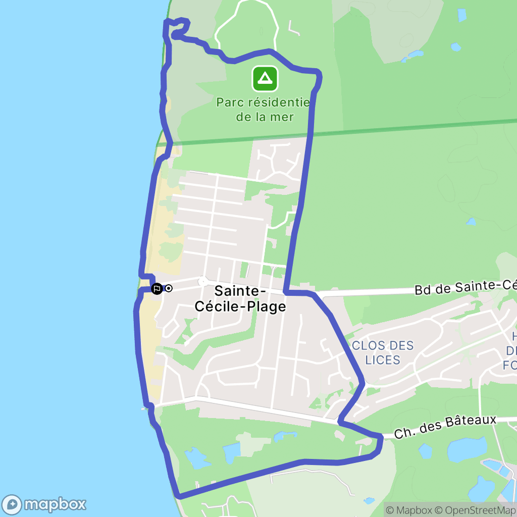 Camiers : carte du parcours de randonnée - France