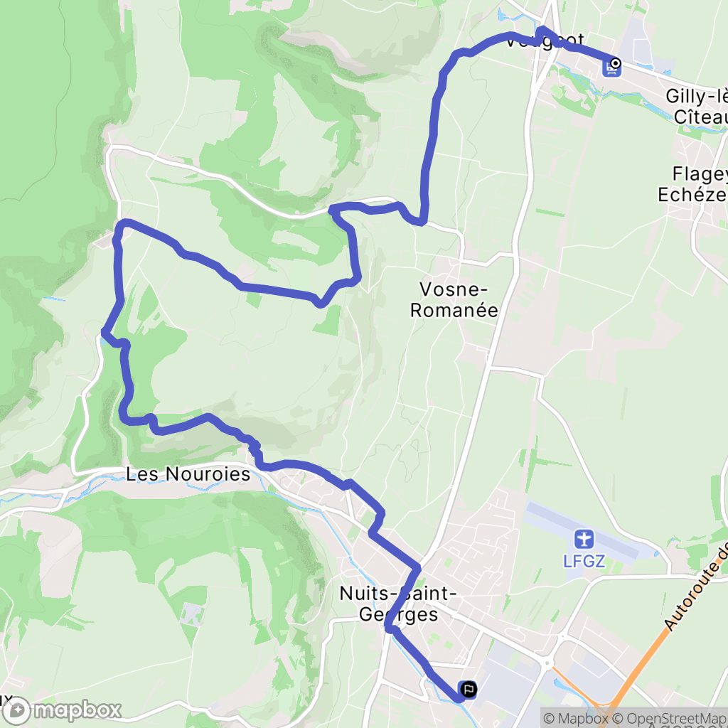Gilly-lès-Cîteaux : carte du parcours de randonnée - France