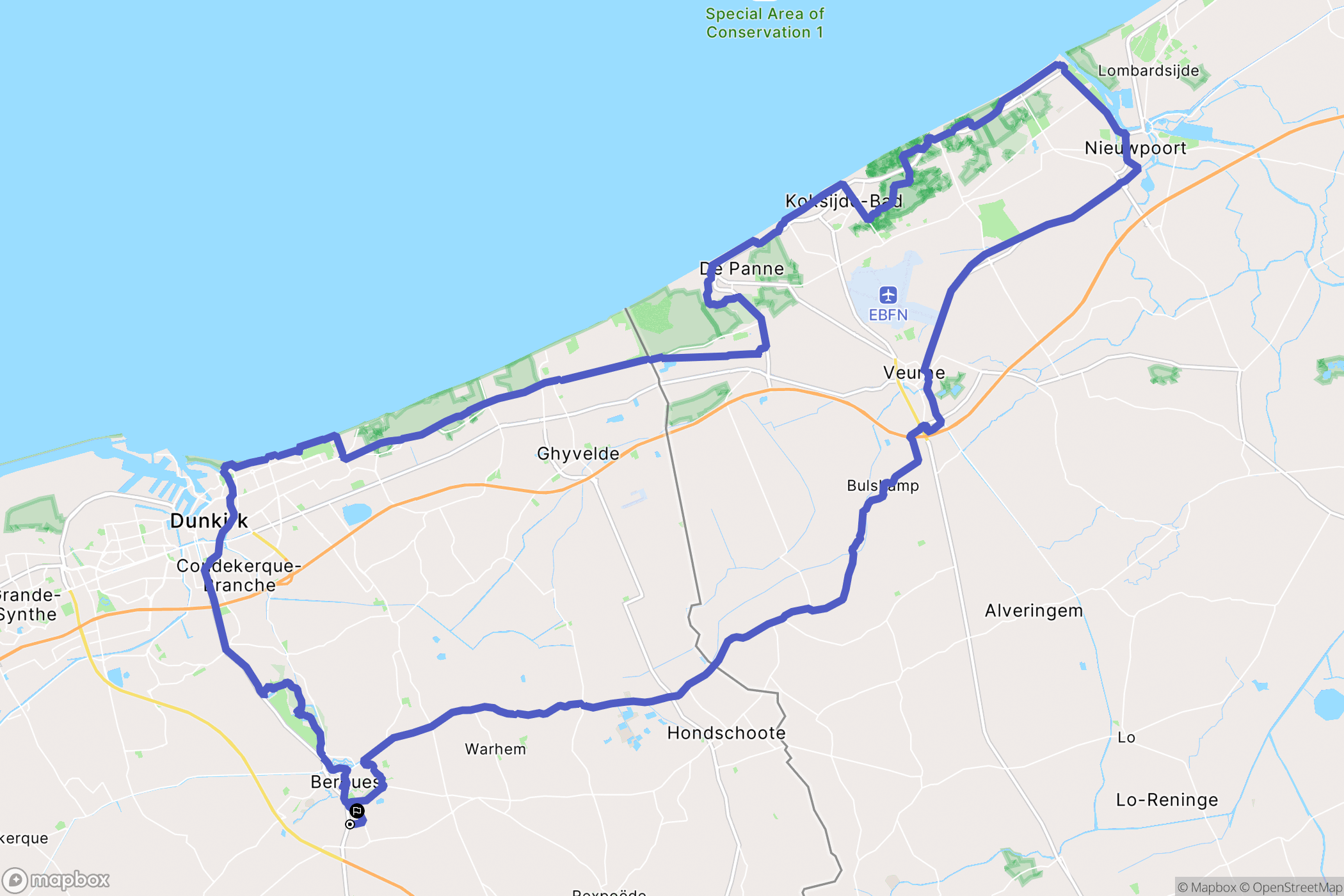Quaëdypre : carte du parcours de randonnée - France