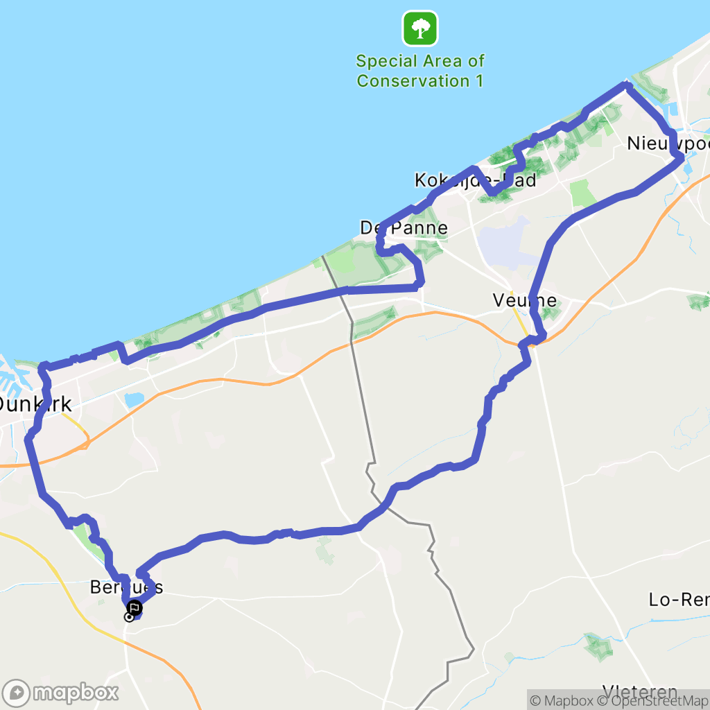 Quaëdypre : carte du parcours de randonnée - France