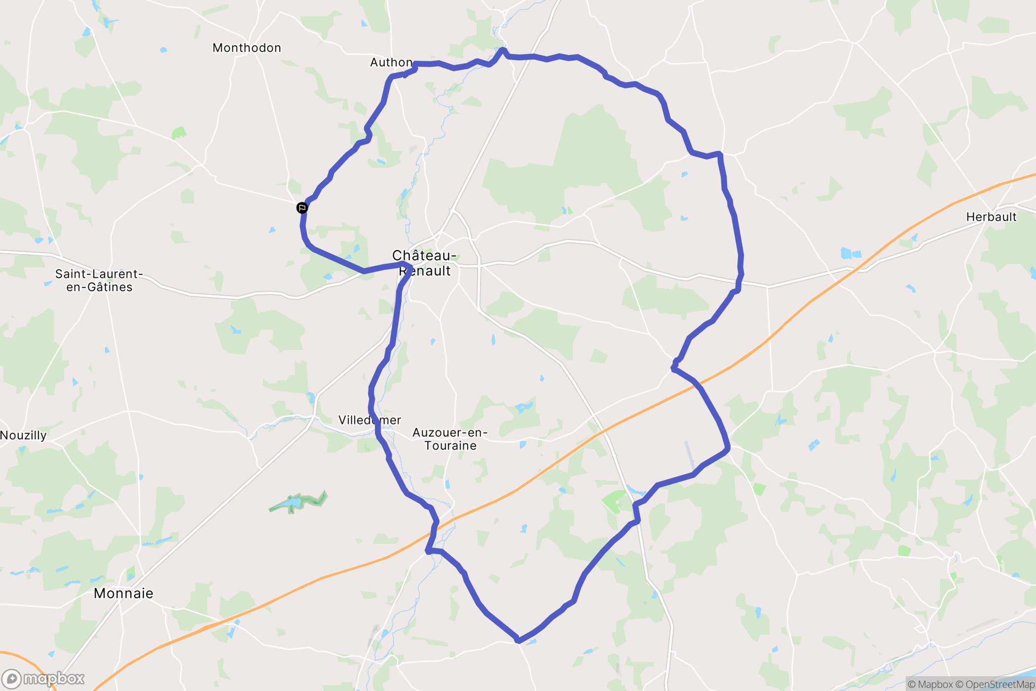 Le Boulay : carte du parcours de randonnée - France