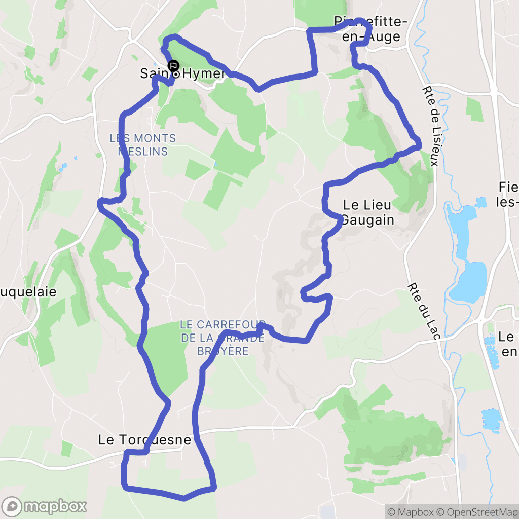 Saint-Hymer : carte du parcours de randonnée - France