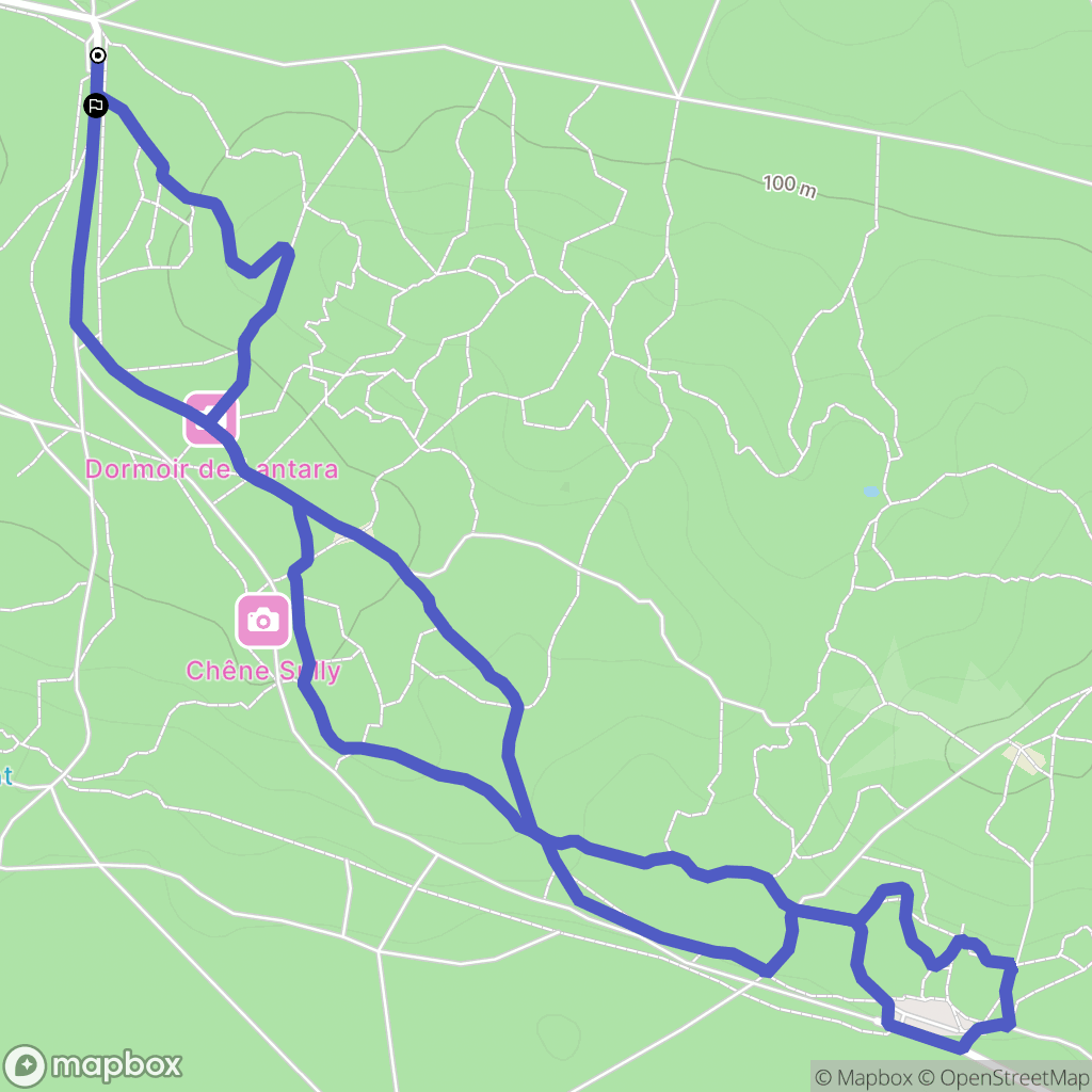 Fontainebleau : carte du parcours de randonnée - France
