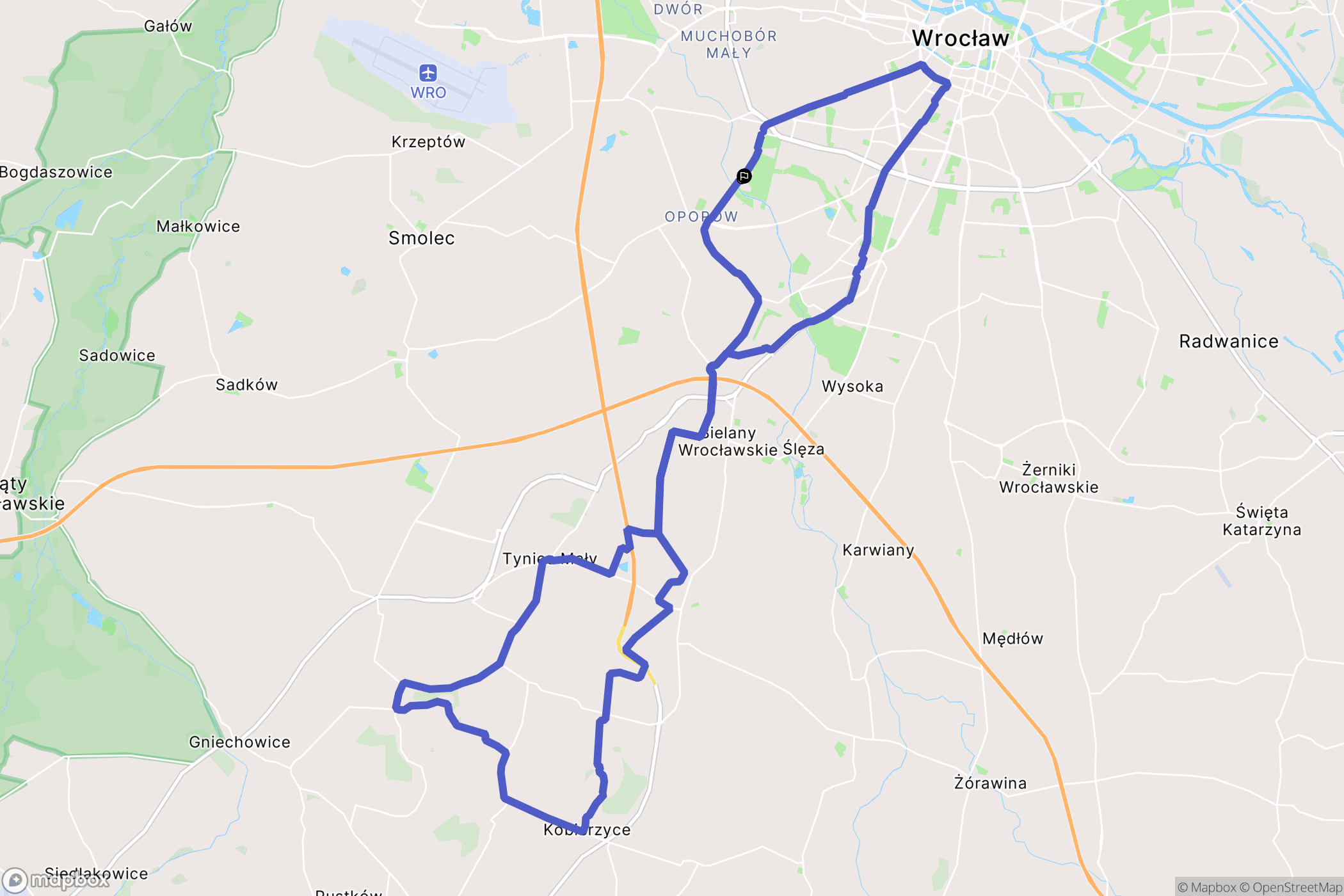 Wrocław: mapa trasy - Poland