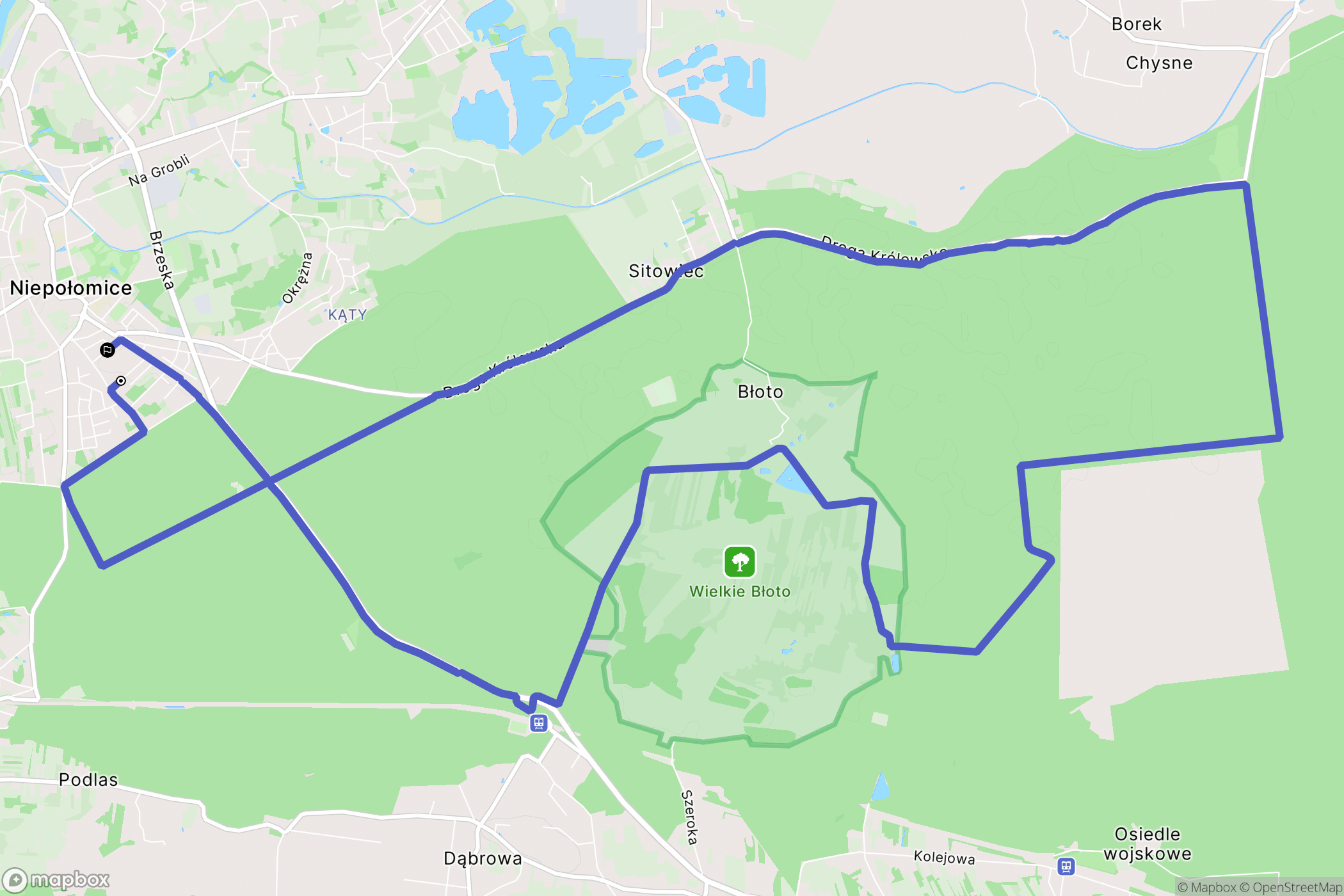 Niepołomice: mapa trasy - Poland