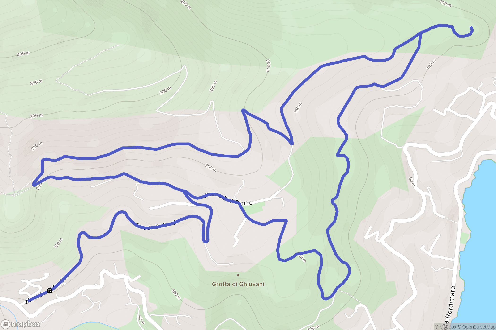 Santa-Maria-di-Lota : carte du parcours de randonnée - France