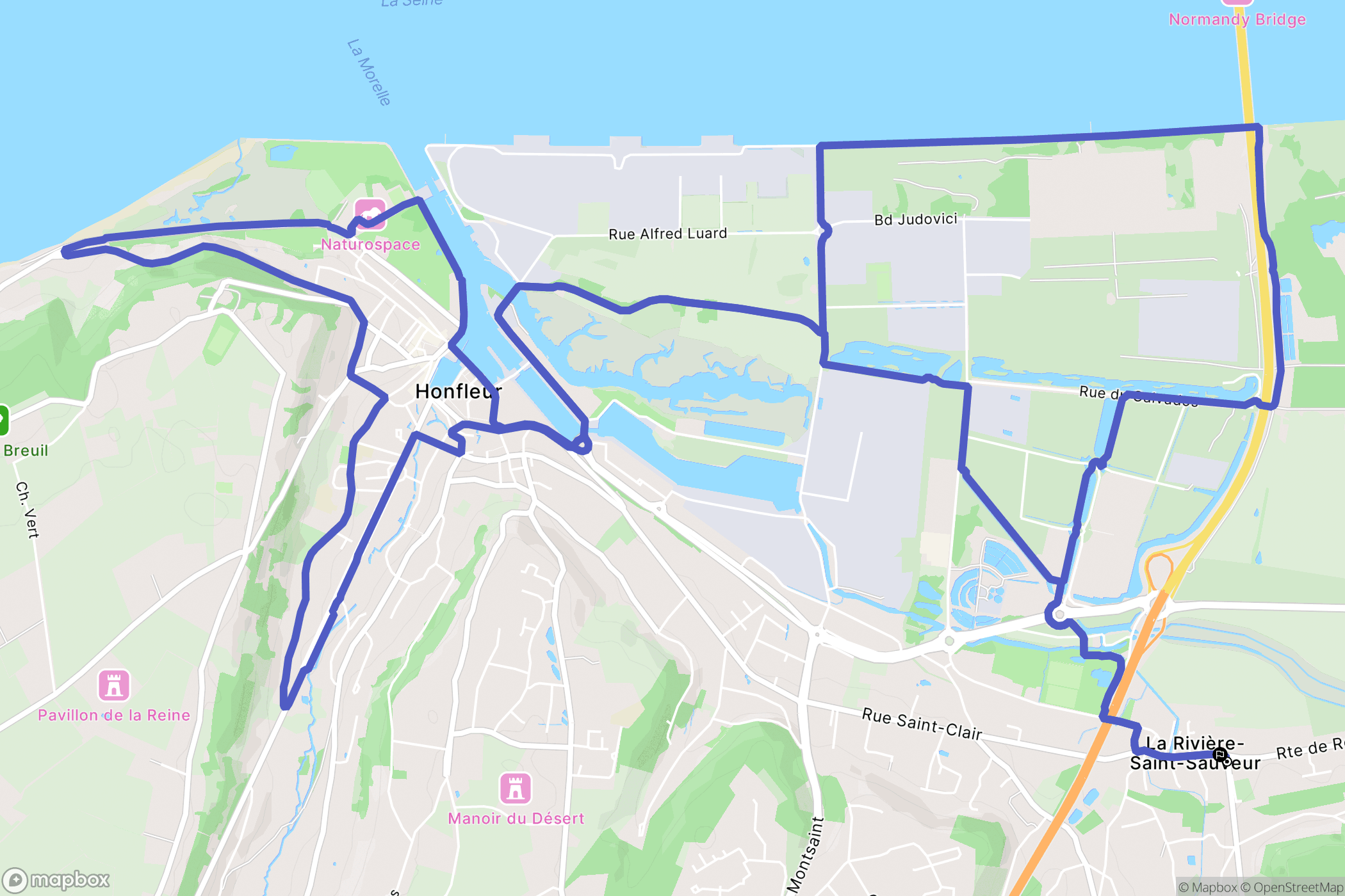 La Rivière-Saint-Sauveur : carte du parcours de randonnée - France