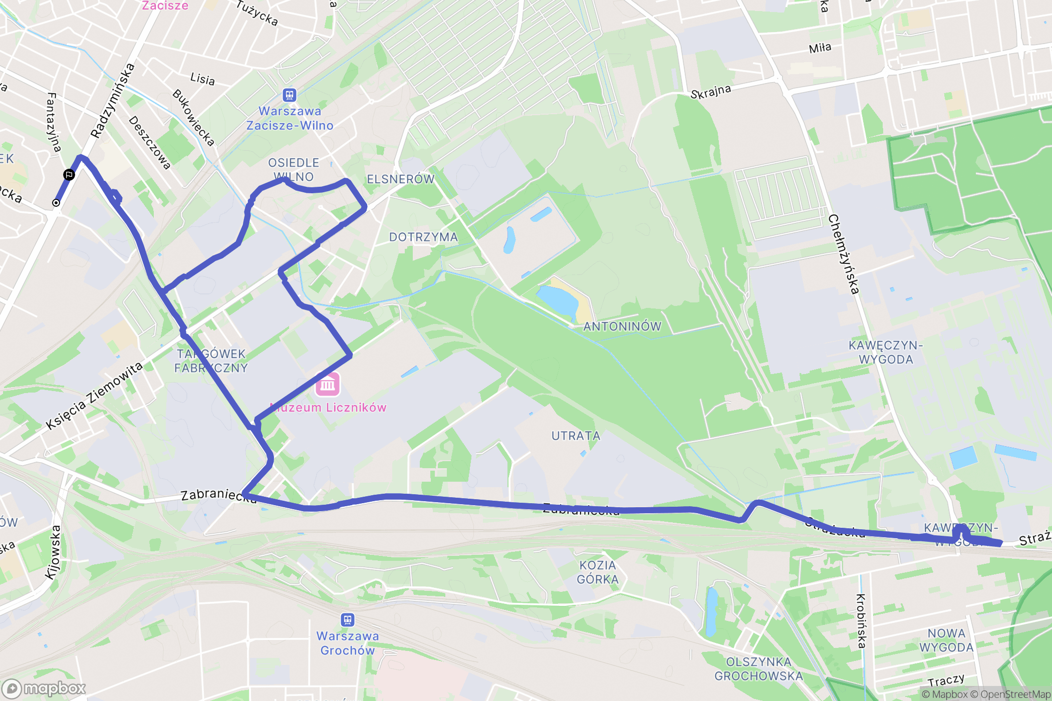 Warszawa: mapa trasy - Poland