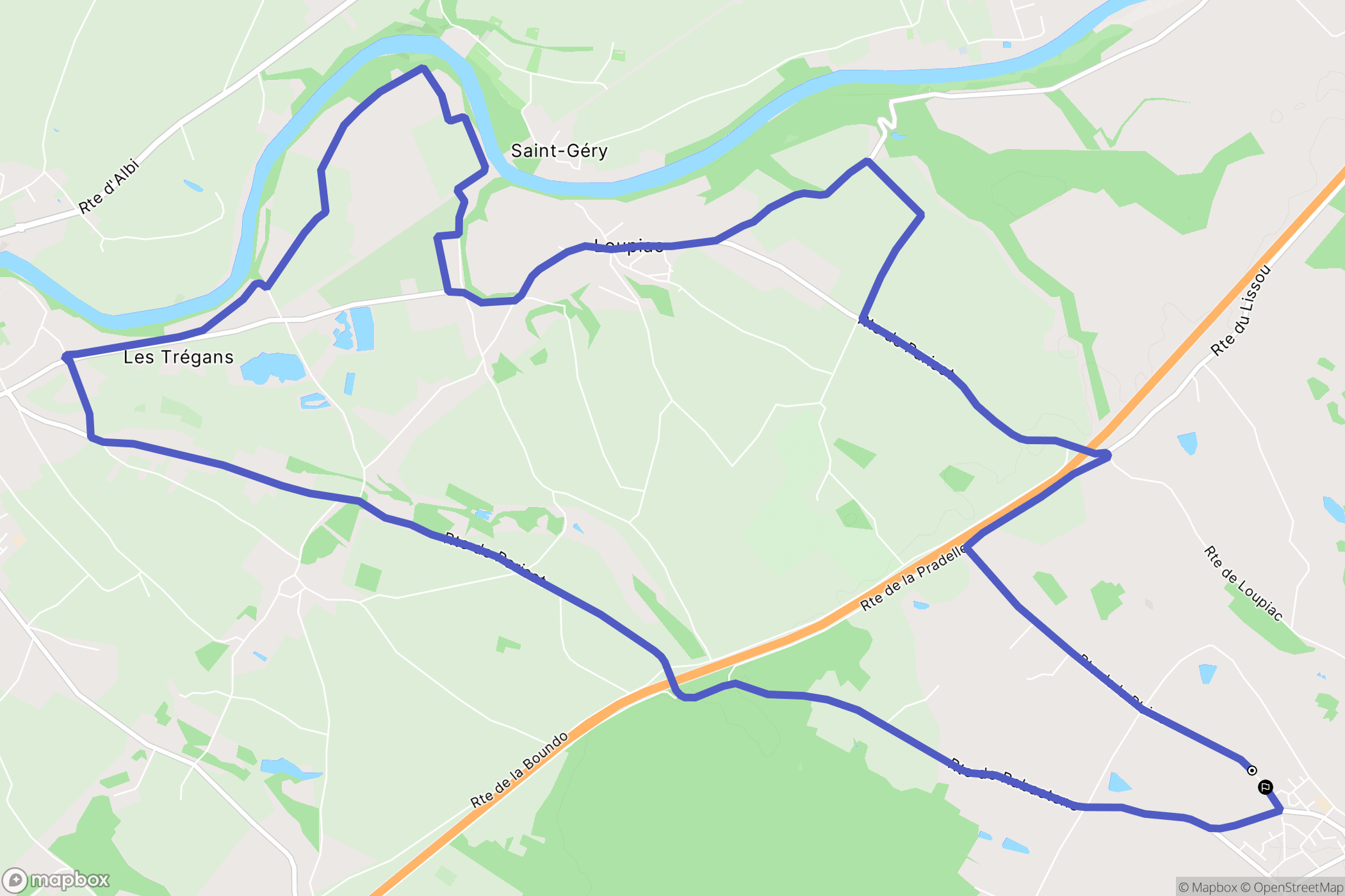 Parisot : carte du parcours de randonnée - France