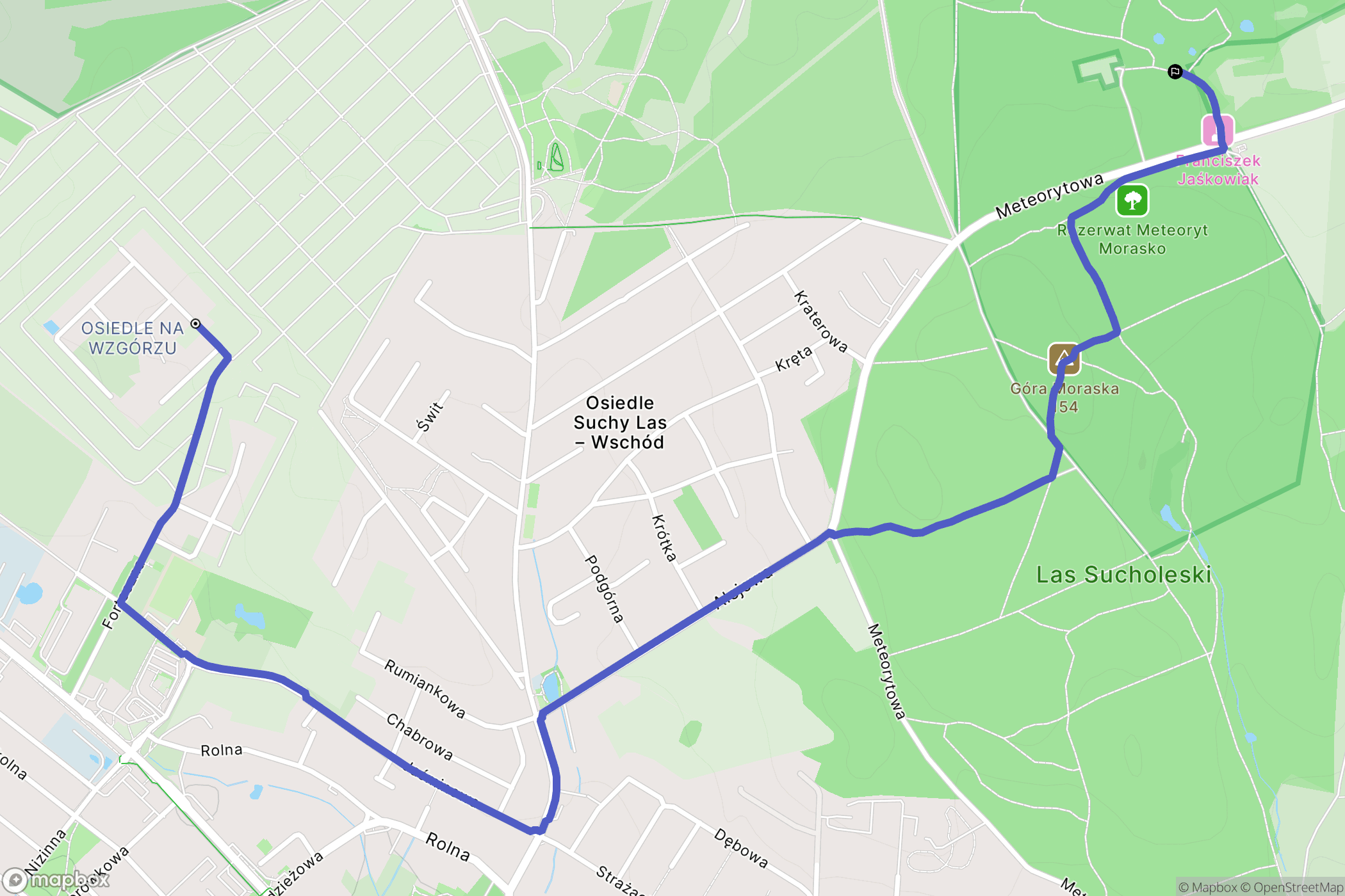 Suchy Las: mapa trasy - Poland