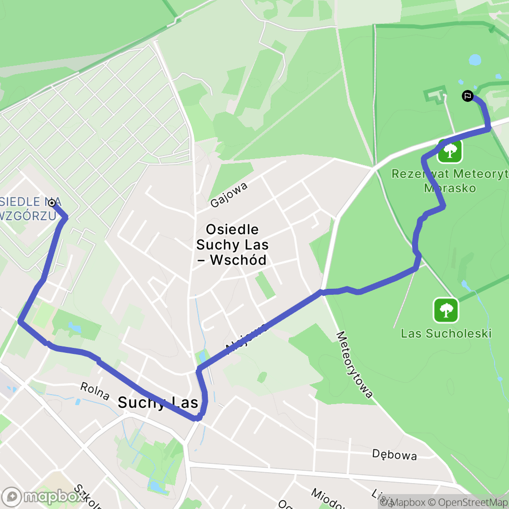 Suchy Las: mapa trasy - Poland
