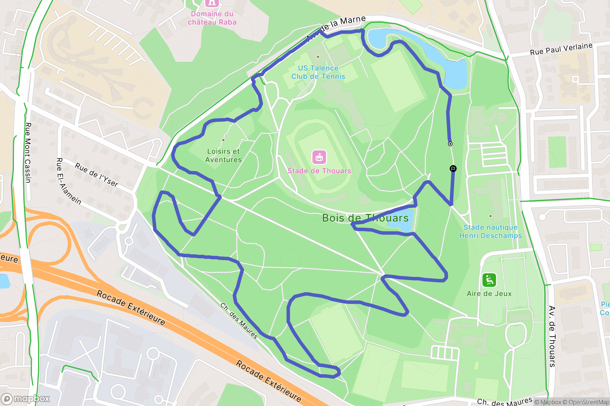 Talence : carte du parcours de randonnée - France