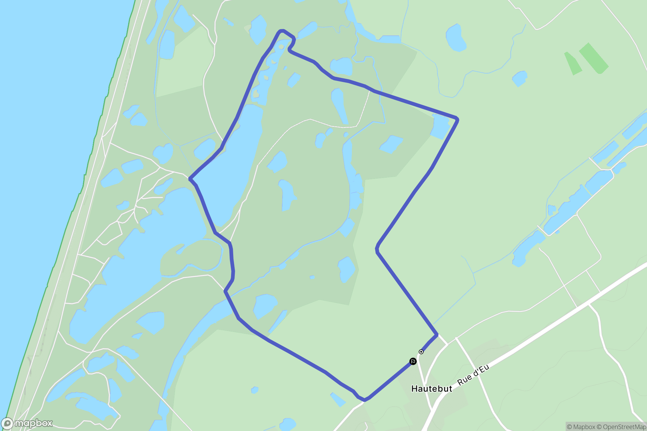 Woignarue : carte du parcours de randonnée - France