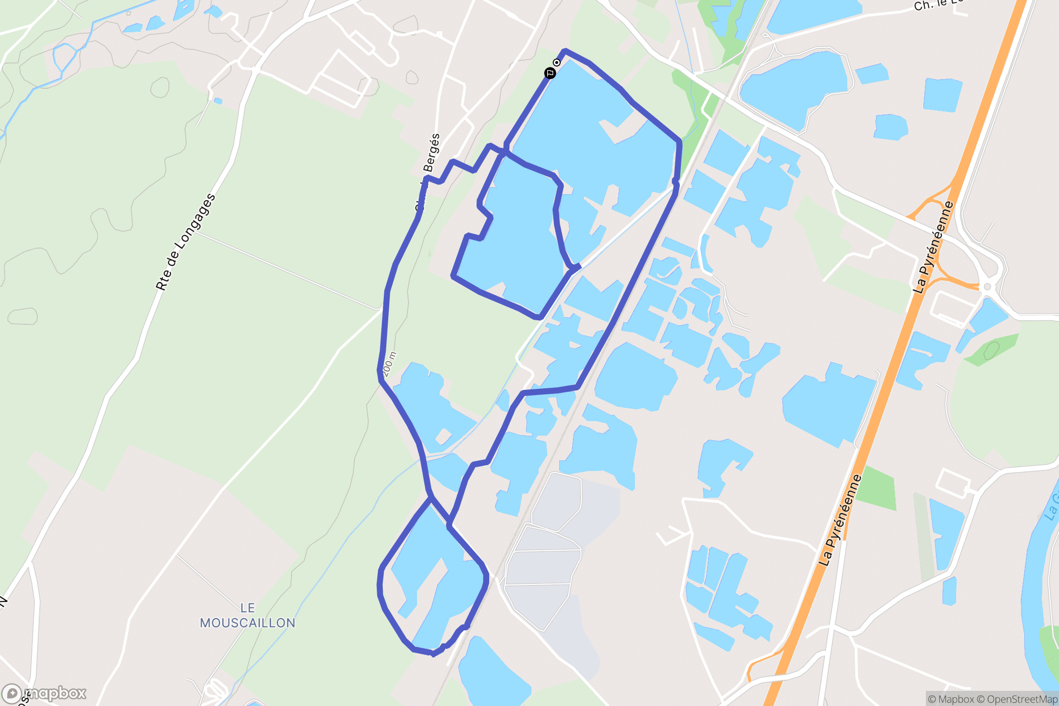Lavernose-Lacasse : carte du parcours de randonnée - France