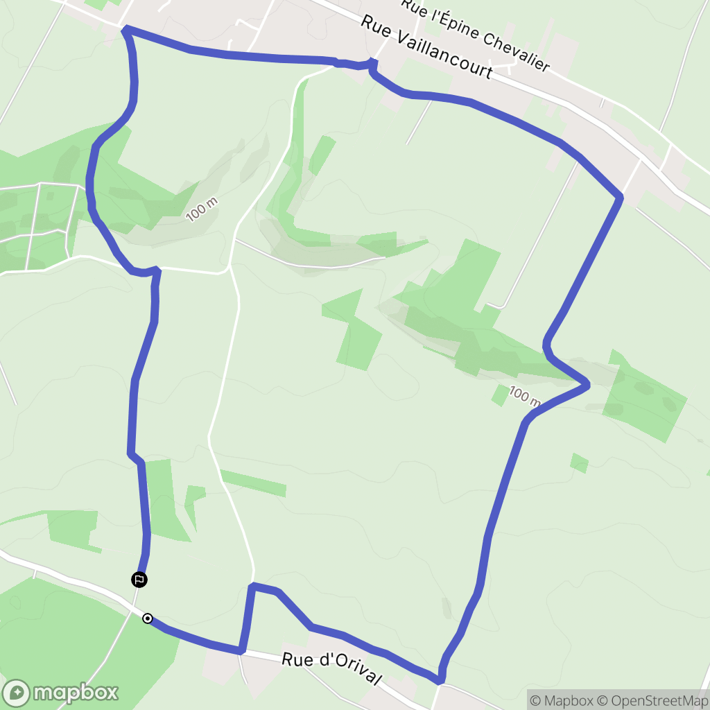 Saint-Jacques-d'Aliermont : carte du parcours de randonnée - France
