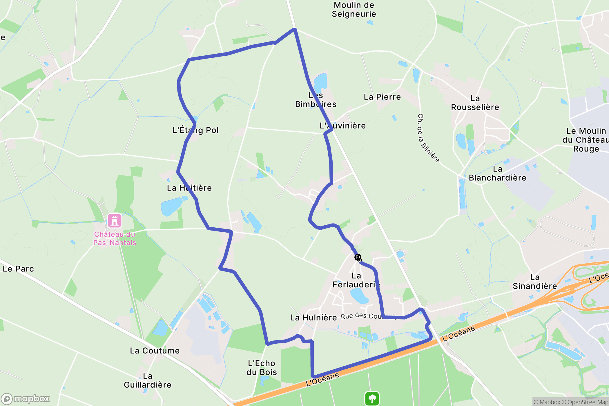 Mésanger : carte du parcours de randonnée - France