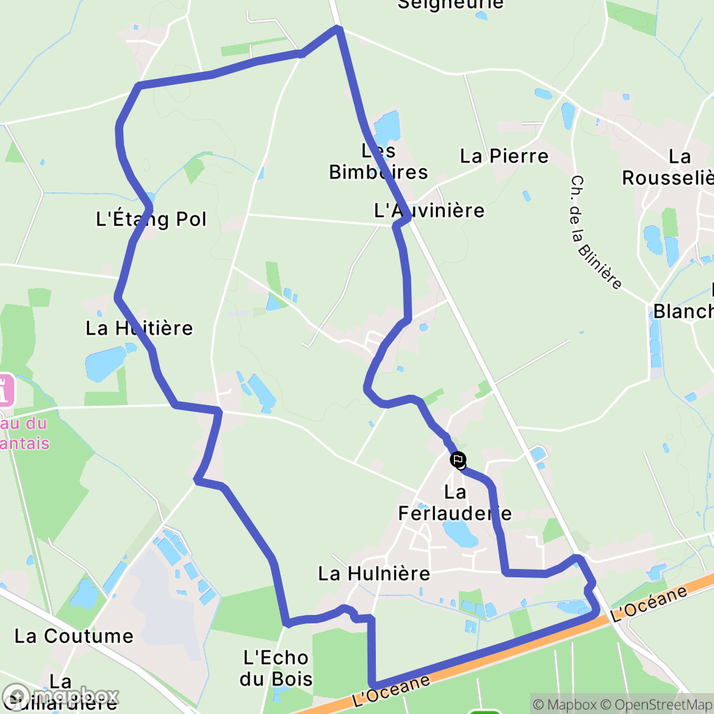 Mésanger : carte du parcours de randonnée - France