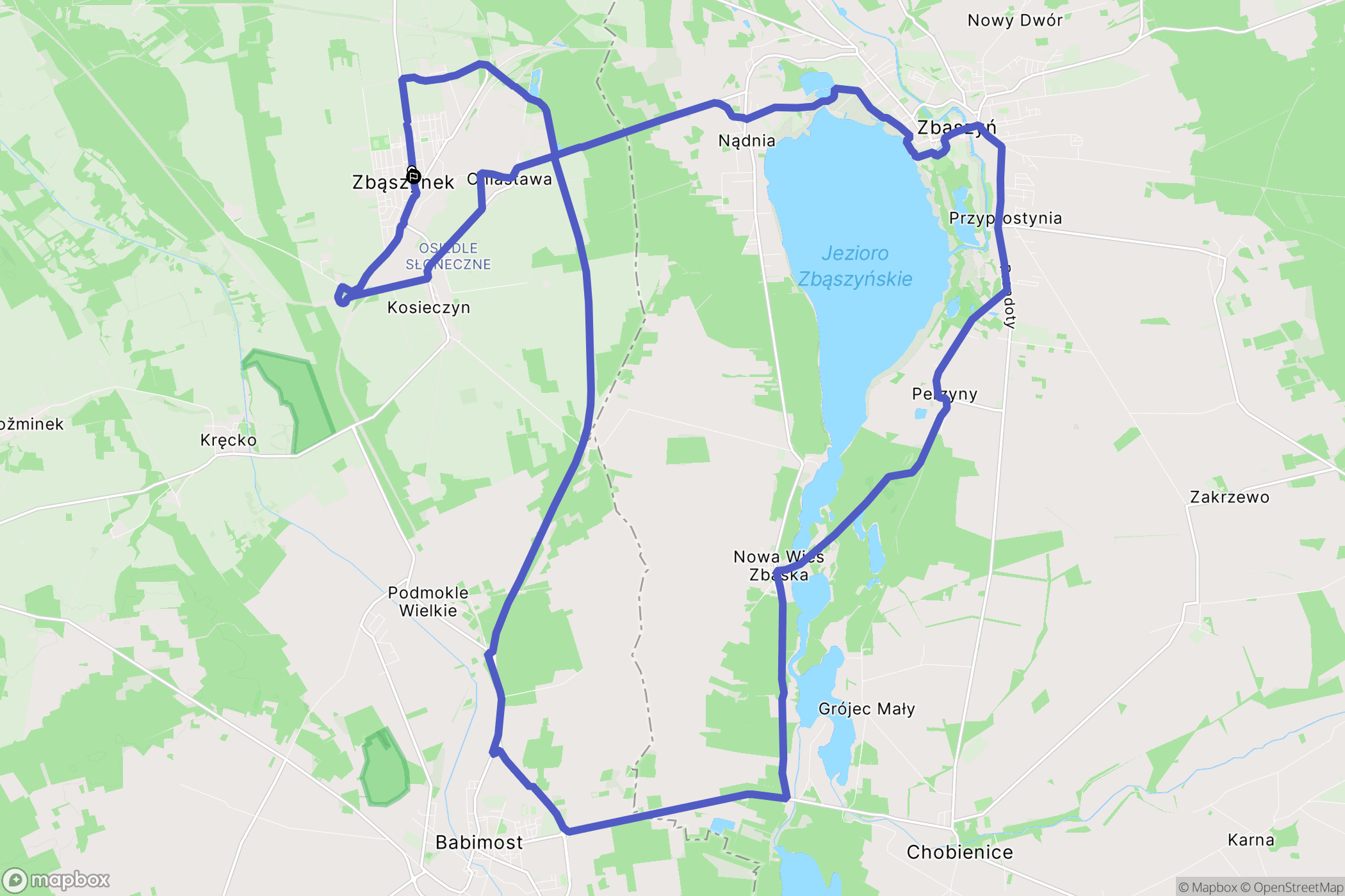 Zbąszynek: mapa trasy - Poland