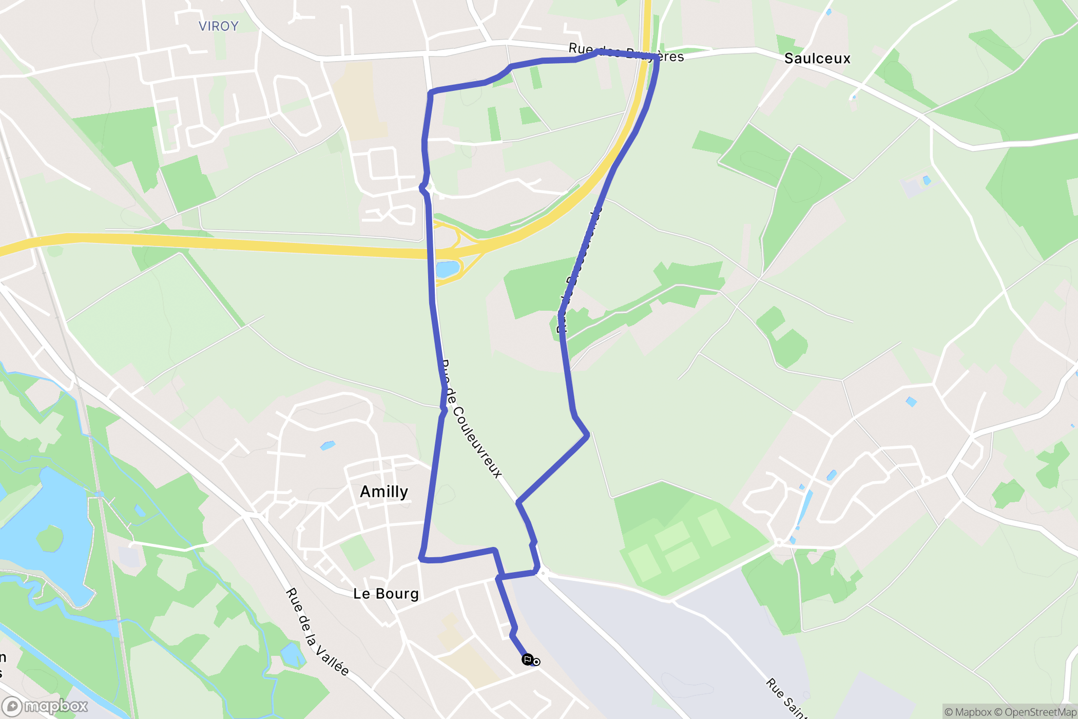 Amilly : carte du parcours de randonnée - France