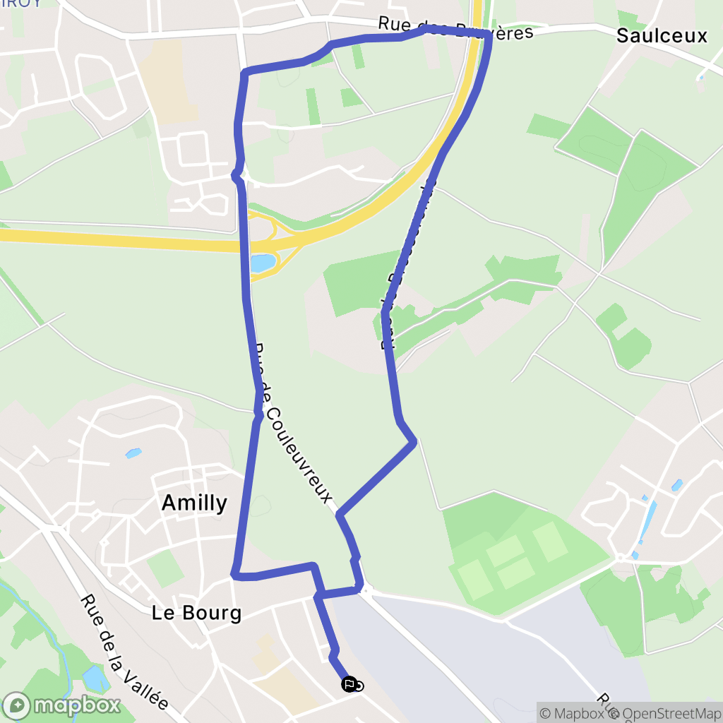 Amilly : carte du parcours de randonnée - France