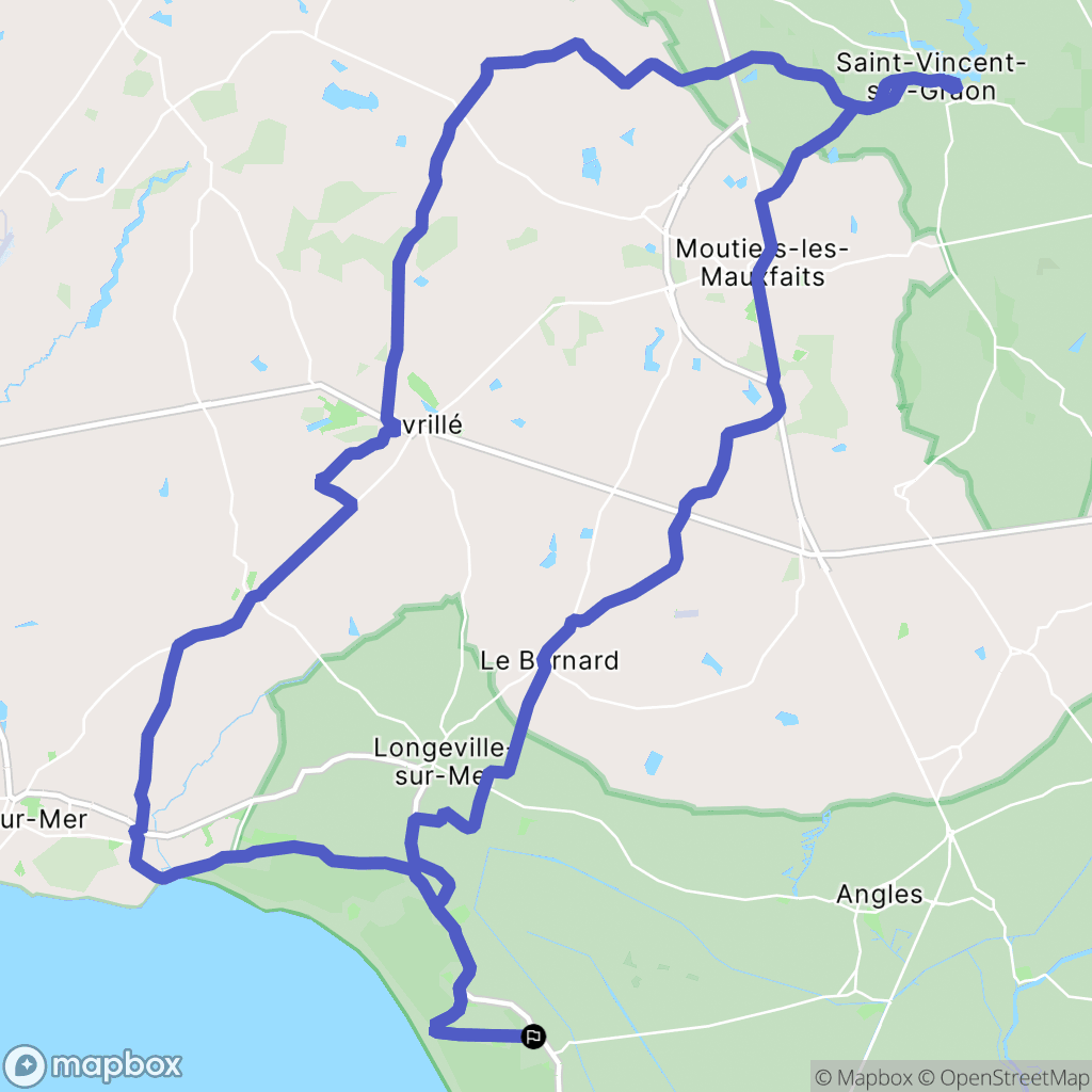 Longeville-sur-Mer : carte du parcours de randonnée - France