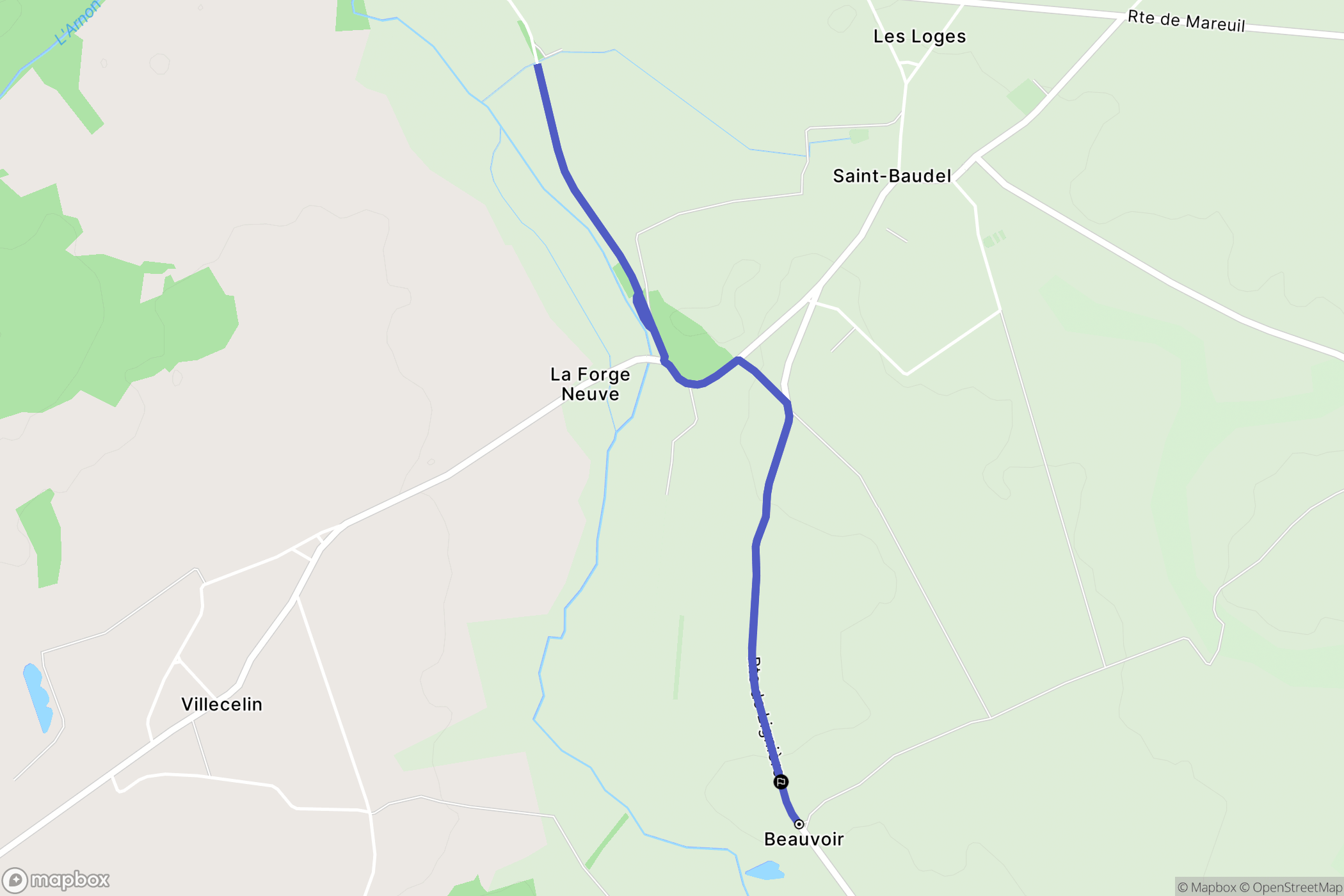 Villecelin : carte du parcours de randonnée - France