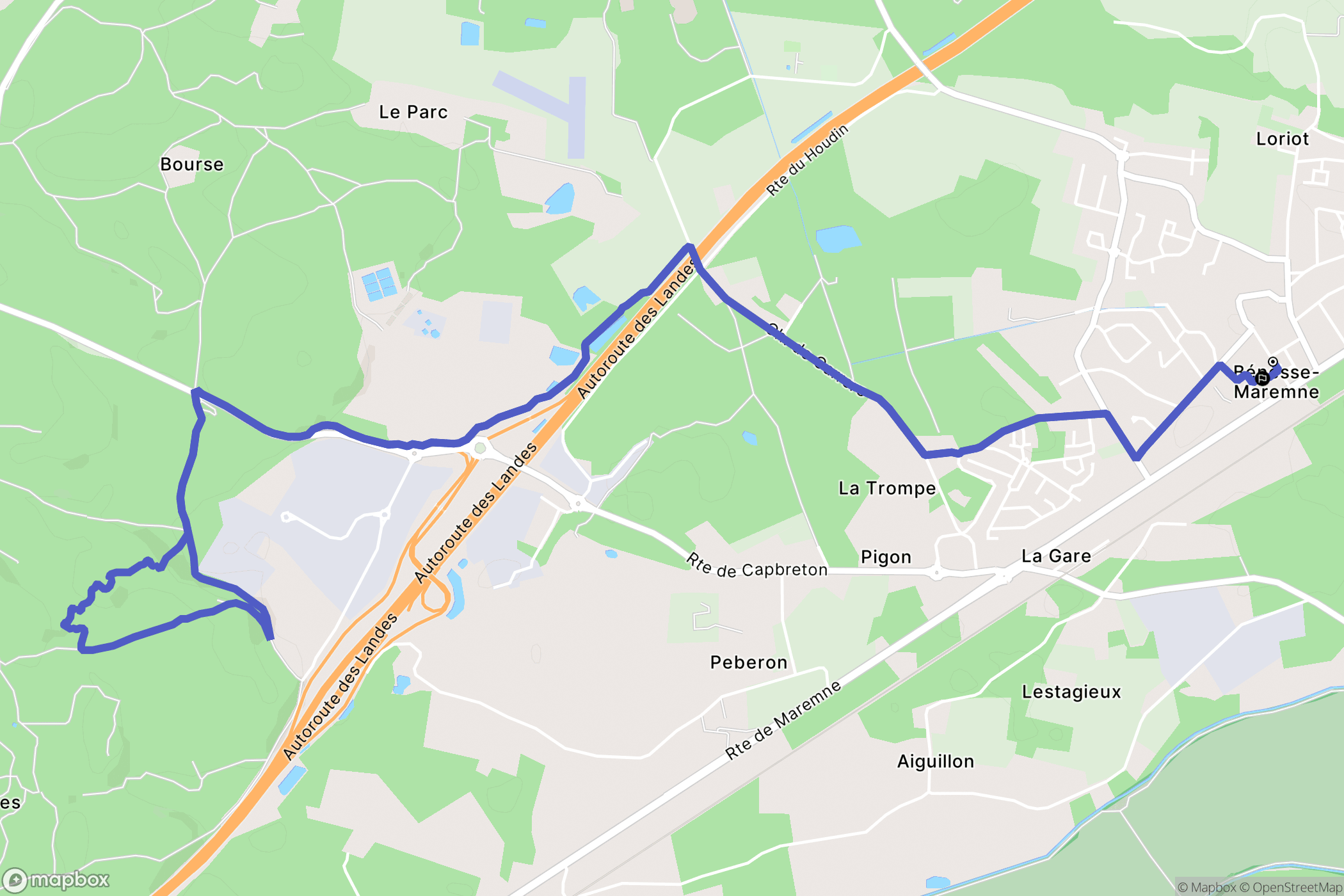 Bénesse-Maremne : carte du parcours de randonnée - France