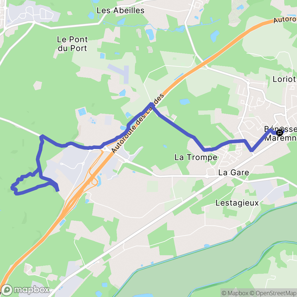 Bénesse-Maremne : carte du parcours de randonnée - France