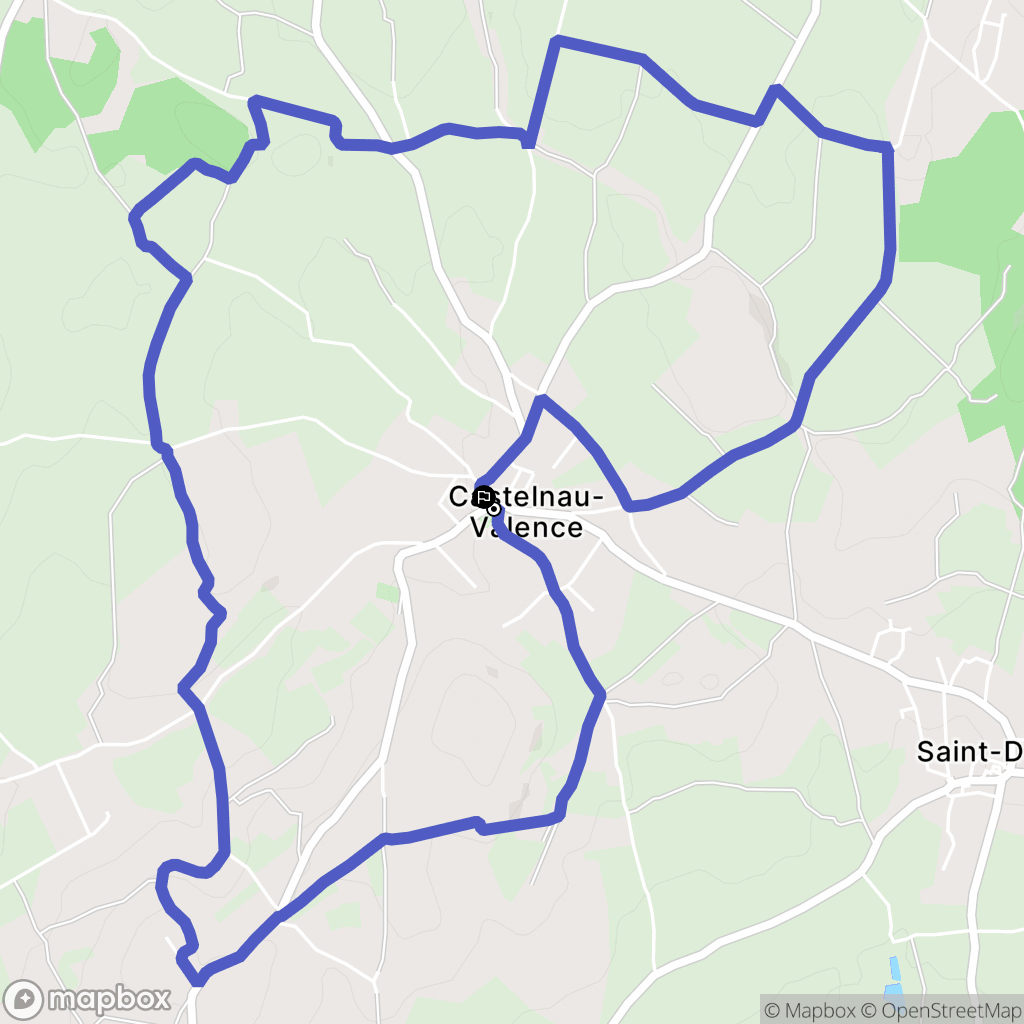 Castelnau-Valence : carte du parcours de randonnée - France