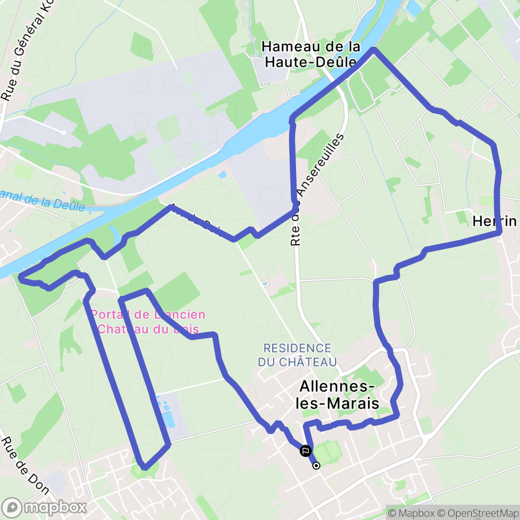 Allennes-les-Marais : carte du parcours de randonnée - France