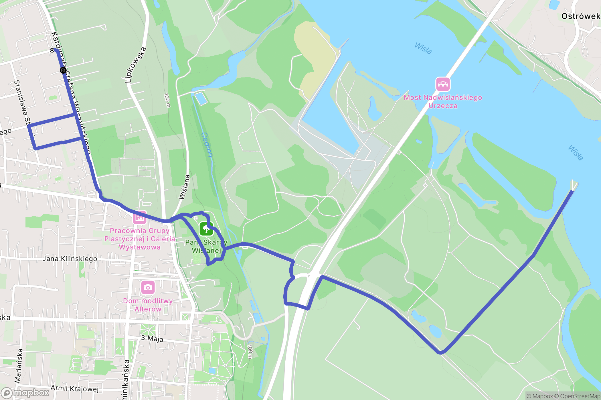 Góra Kalwaria: mapa trasy - Poland