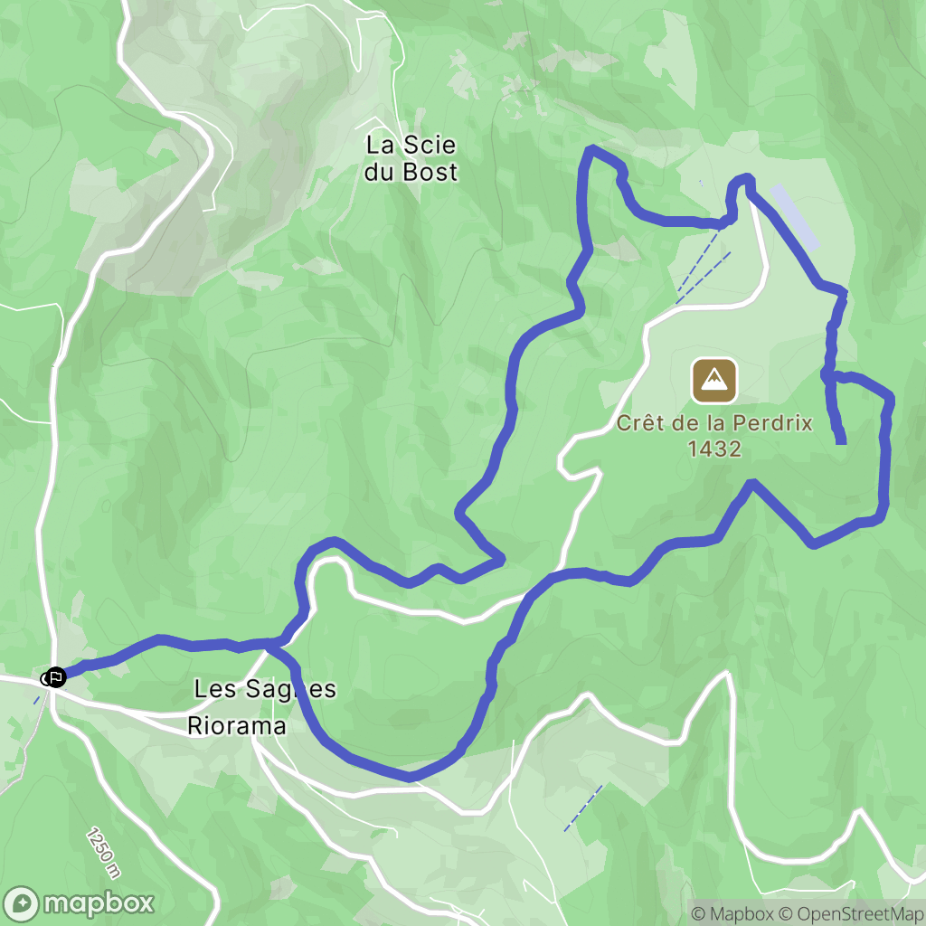 Le Bessat : carte du parcours de randonnée - France