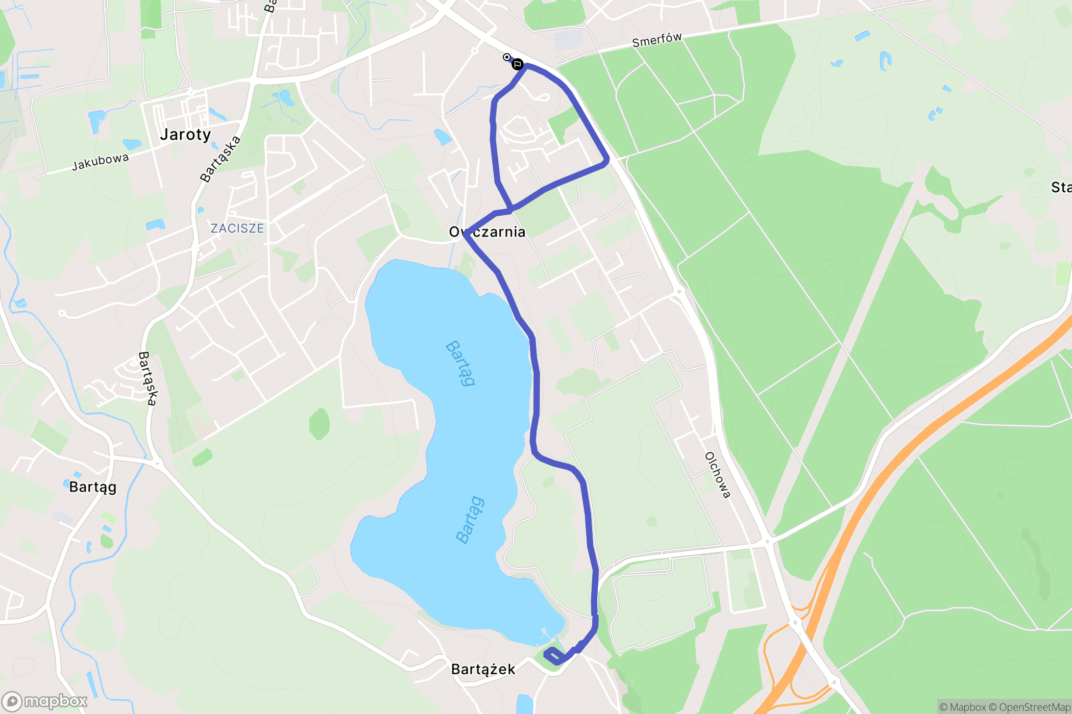 Olsztyn: mapa trasy - Poland