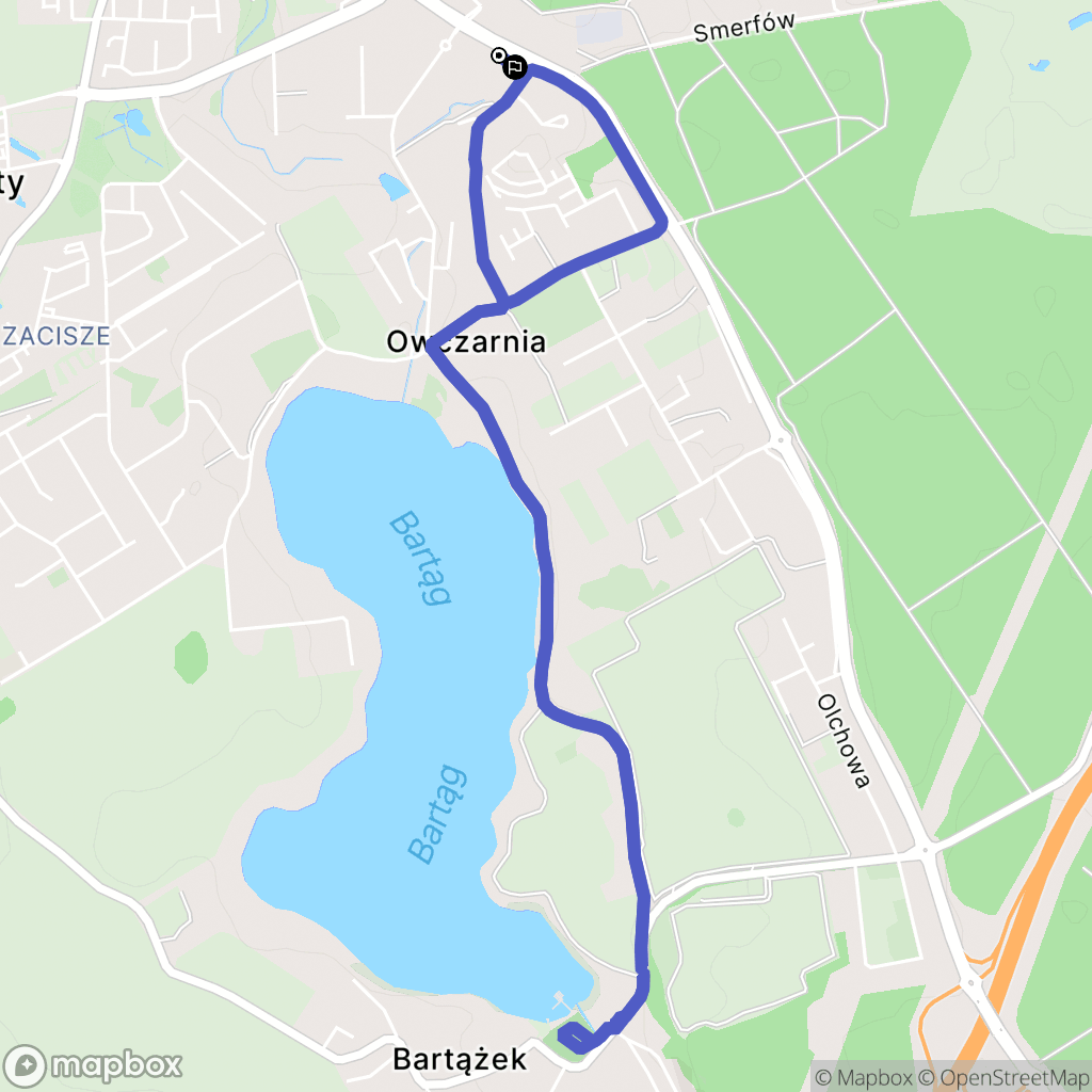 Olsztyn: mapa trasy - Poland