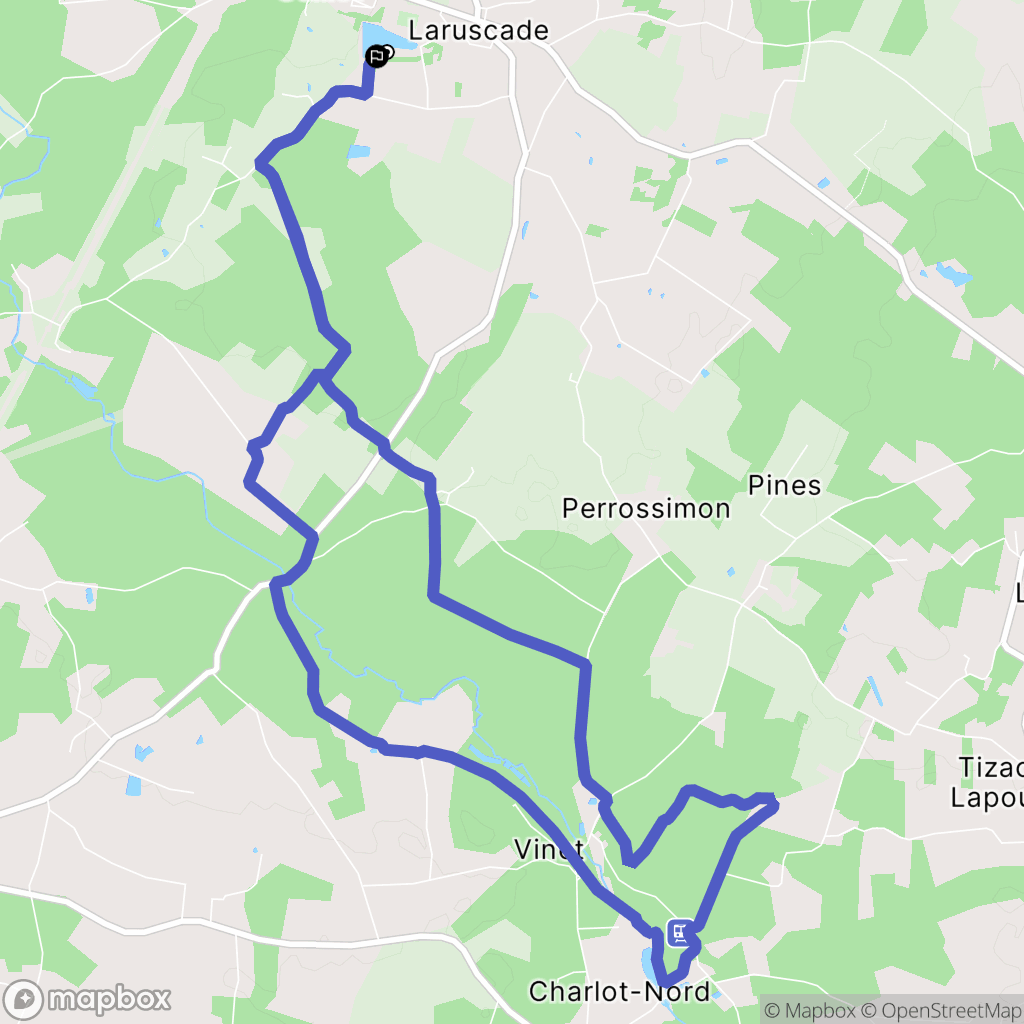Laruscade : carte du parcours de randonnée - France